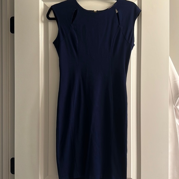 Navy Dress with shoulder cut outs - Picture 1 of 4